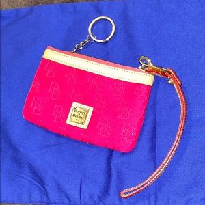 Dooney & Bourke Wristlet canvas w leather Trimming